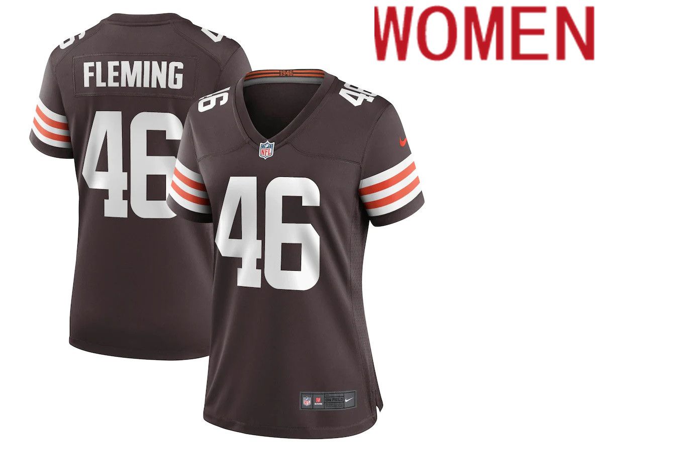 Women Cleveland Browns 46 Don Fleming Nike Brown Retired Player NFL Jersey